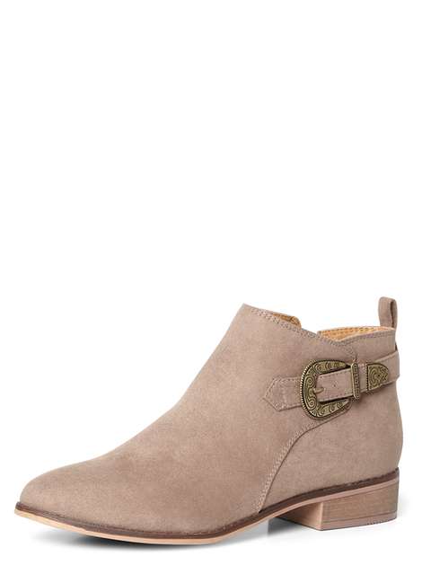 'Mary' Taupe Western Ankle Boots